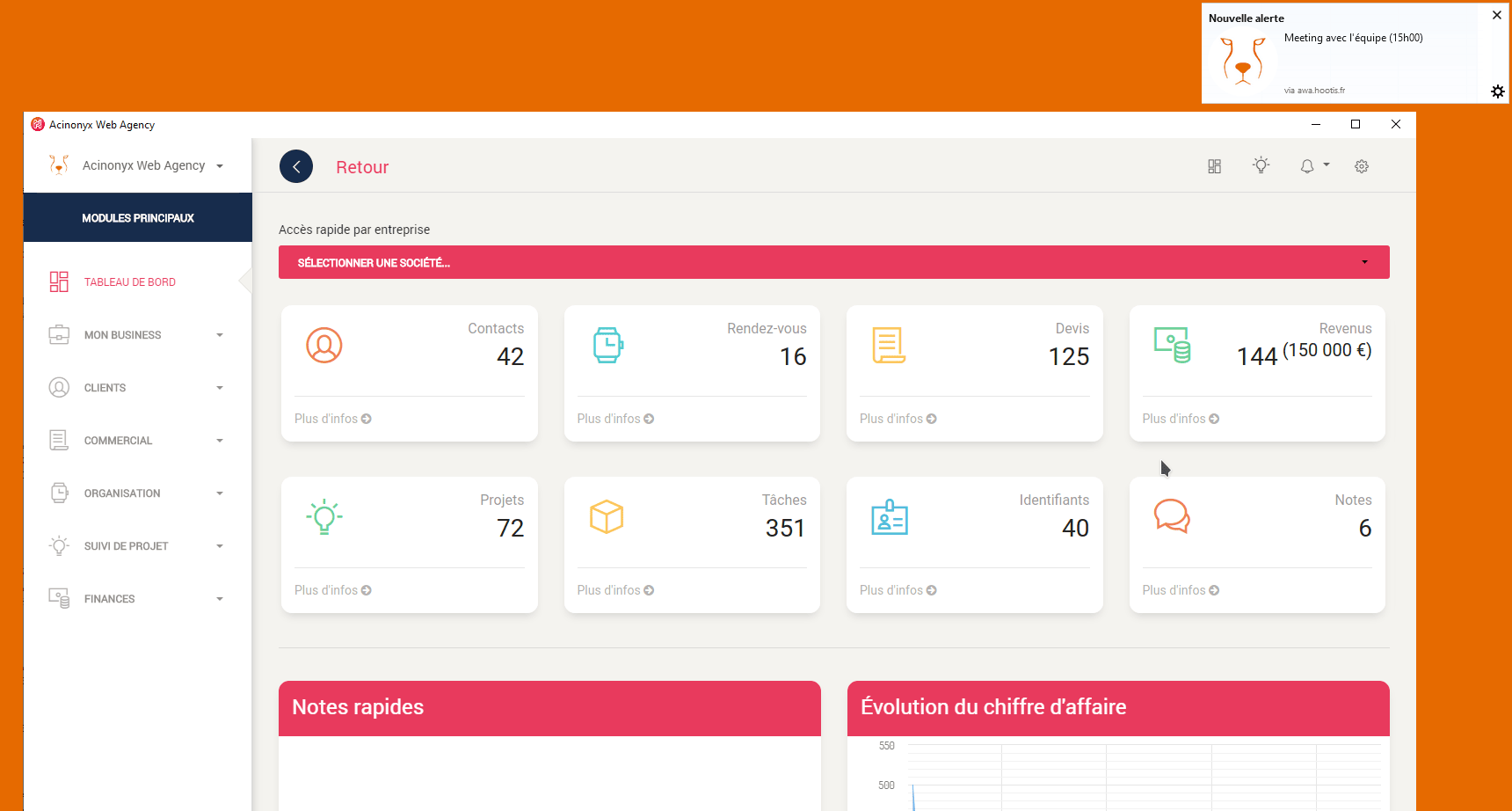 Linux desktop software interface of Hootis application
