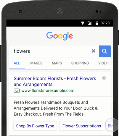 google search result ads